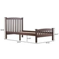 thumbnail image 7 of Wood Deluxe Platform Bed Frame with Headboard Cap Vertical Strip ,Solid Wood Foundation Wood Slat Support ,No Box Spring Needed, Easy Assembly, Walnut Twin Size, 7 of 7