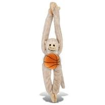 DolliBu White Squirrel Monkey Stuffed Animal with Basketball Plush – Soft Huggable Monkey, Adorable Playtime Plush Toy, Cute Wild Life Gift Plush Doll Animal Toy for Kids and Adults – 21 Inches