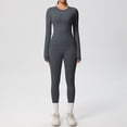 thumbnail image 4 of LIUJUNSHOP Women's 2 Piece Yoga Sets Long Sleeve Gym Tracksuit High Waist Running Leggings & Crop Top Outfits Dark Gray XL, 4 of 5