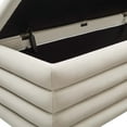 thumbnail image 6 of Accent Chair Bench Ottoman, Ivory White, Velvet, Living Kitchen Cafe Bistro Hospitality Restaurant, Modern Contemporary Boutique HB36620, 6 of 11