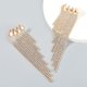 thumbnail image 2 of Pendientes largos con borlas y diamantes de imitación, joyería brillante, pendientes largos oro, 2 of 8