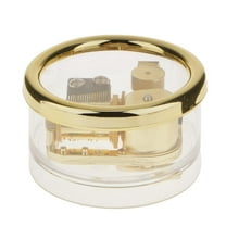 Acrylic Round Transparent Wind Music Box with Melody Over The Rainbow