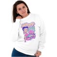 thumbnail image 3 of Betty Boop Flaming Racecar Cartoon Women Crewneck Sweatshirt Brisco Brands S, 3 of 5