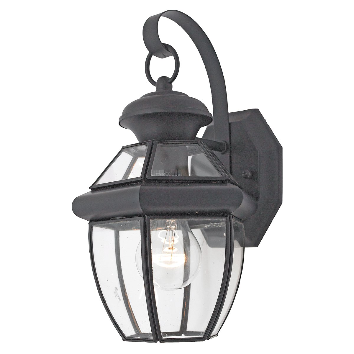 Urban Ambiance Luxury Colonial Outdoor Wall Light, Small Size: 11.5"H x 7"W, with Tudor Style Elements, Versatile Design, High-End Black Silk Finish and Beveled Glass, UQL1140