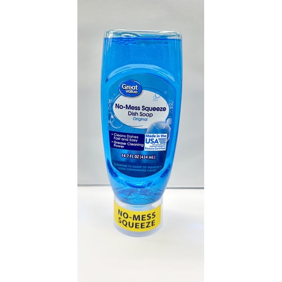 Great Value No Mess Dish Liquid, Original Scent, 14.7 fl oz