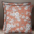 thumbnail image 2 of S4Sassy Floral Print 2 Pcs Peach Cotton Poplin Square Cushion Cover Pillow Case Throw-16 x 16 Inches, 2 of 4