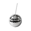 TIMIFIS Coffee Mug 1970's Disco Ball Drink Cup With Straw, Suitable For Metal Shiny Foil Color Graduation Anniversary Party Straw Cup Tableware Mug ummer