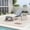 1  Chair+1 Table Brown, variant on HAPPATIO Outdoor Chaise Lounge Chair Set of 2, Aluminum Pool Lounge Chair with Adjustable Backrest, Cushion, Curved Armrest, and Side Table, Outdoor Lounge Chair for Beach, Yard, or Poolside (Brown)