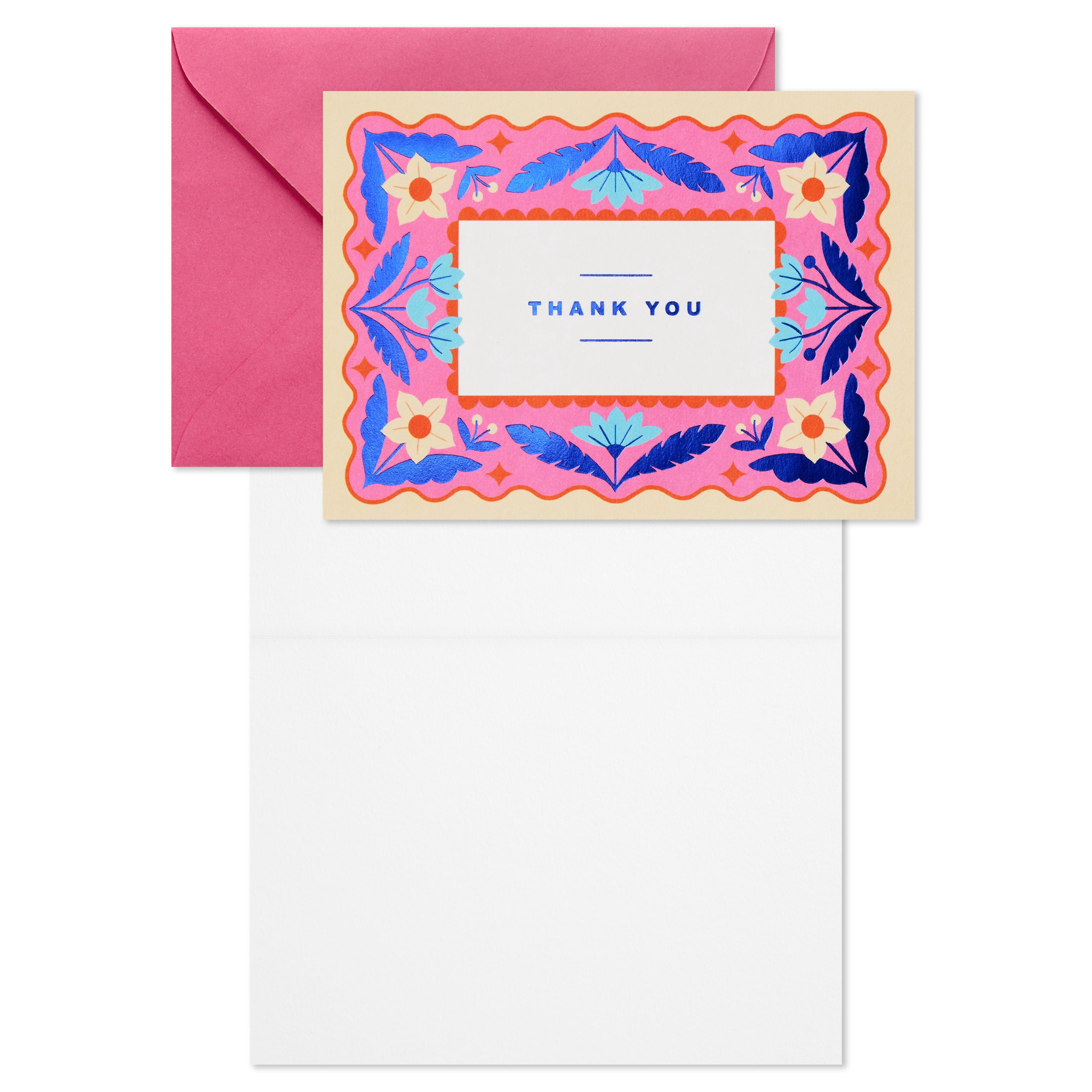Hallmark Blank Thank You Notes (Eclectic Pink Floral), Pack of 10