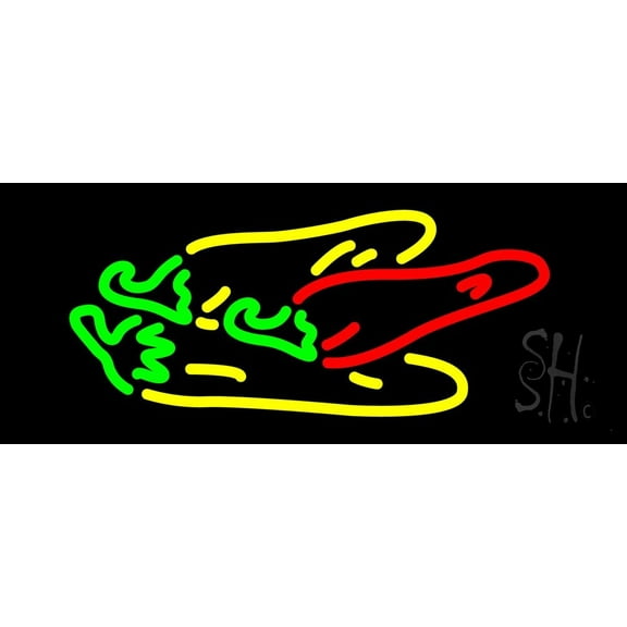 Chilis Logo LED Neon Sign 10 x 24 - inches, Black Square Cut Acrylic Backing, with Dimmer - Bright and Premium built indoor LED Neon Sign for restaurant window and interior decor.