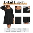 thumbnail image 5 of Cuteduck Women's Plus Size Fall Sweater Dress Long Sleeve Babydoll Dresses with Pocket, 1X-5X, 5 of 9