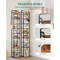 thumbnail image 3 of Zapatero Hzuaneri vertical de 10 niveles, estrecho, con 2 ganchos, marrón, 3 of 9