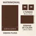 thumbnail image 3 of Juego de Sabanas Kyuden Home Tacto Algodón Chocolate Matrimonial, 3 of 5