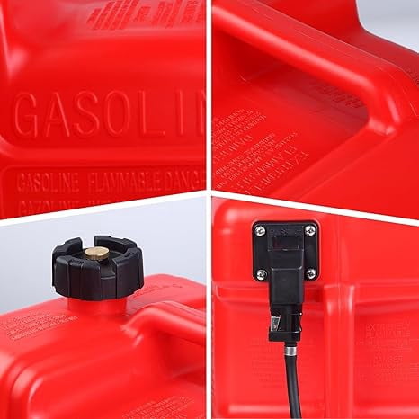 3 Gallon Portable Marine Tank,12 L Tanks Easy-to-Carry Replacement Fueling Tank with Line, I-Shaped Handle for Boats, Kayaks & Outboard Engines