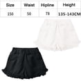 thumbnail image 2 of 2 piezas de pantalones cortos ligeros para niñas, pantalones cortos holgados informales de moda, pantalones cortos cómodos con cintura elástica, blanco+negro, 150 cm, 2 of 5