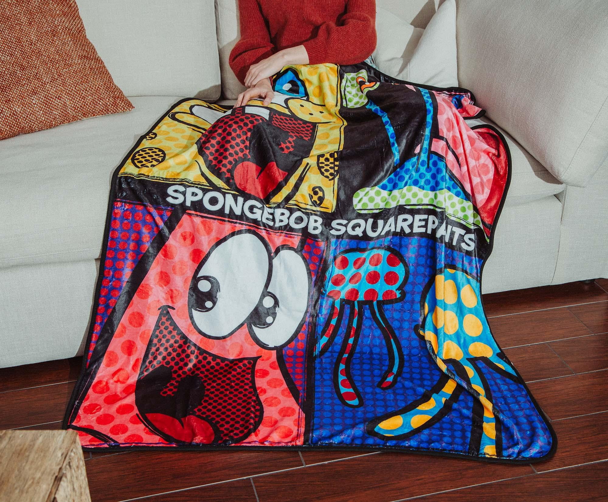 Sherpa Blankets Spongebob Squarepants Fleece Blanket Throw