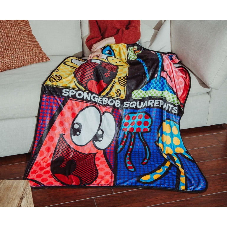 Nickelodeon SpongeBob SquarePants Character Grid Fleece Throw