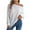 White, variant on Lovskoo 2024 Sweaters for Women Long Sleeve Casual Solid Color Dolman Sleeve Loose Top Sweater Olive Green