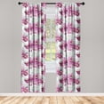 thumbnail image 3 of Ambesonne Floral Curtains, Vintage Phalaenopsis Orchids, Pair of 28"x84", Pale Purple Soft Pink, 3 of 5