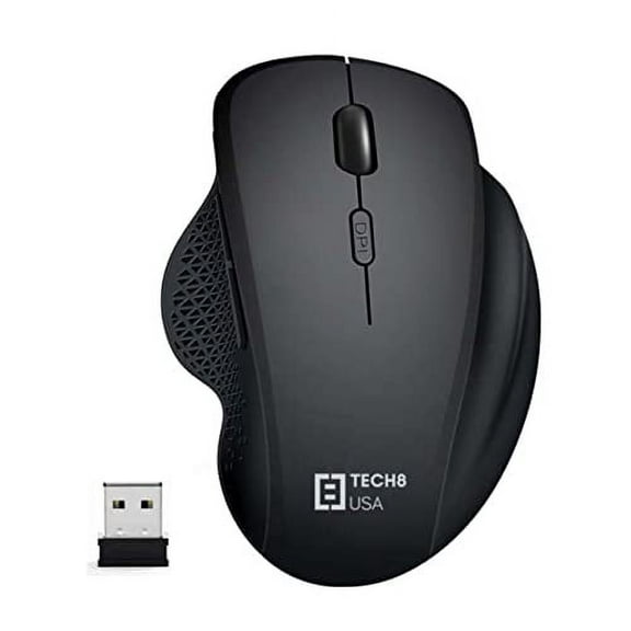 Wireless Ergonomic Mouse, Comfort Grip, Quiet, Smooth Cursor, 3-Level DPI, Portable, 5 Button, Black, for Laptop and Desktop, PC, Mac- from Texas, USA