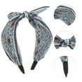 thumbnail image 3 of Unique Bargains 1 Pc Wide Tie Paisley Bow Headbands for Women Blue, 3 of 6