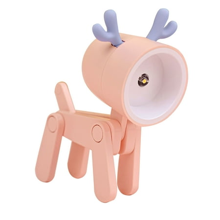 

Battery Powered LED Night Light Portable Dog Elk Shape Kids Bedroom Desktop Dorm