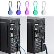 10 Pieces Magnetic Cable Clips Silicone Magnetic Cord Organizer Magnetic Ties Cord Winders Cable Ties For Cable Management Headphones Bookmarks Keys