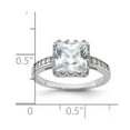 thumbnail image 2 of 925 Sterling Silver Rhodium Plated Polished Cubic Zirconia Ring Size 8 2.25mm Wide Ring for Women, 2 of 2