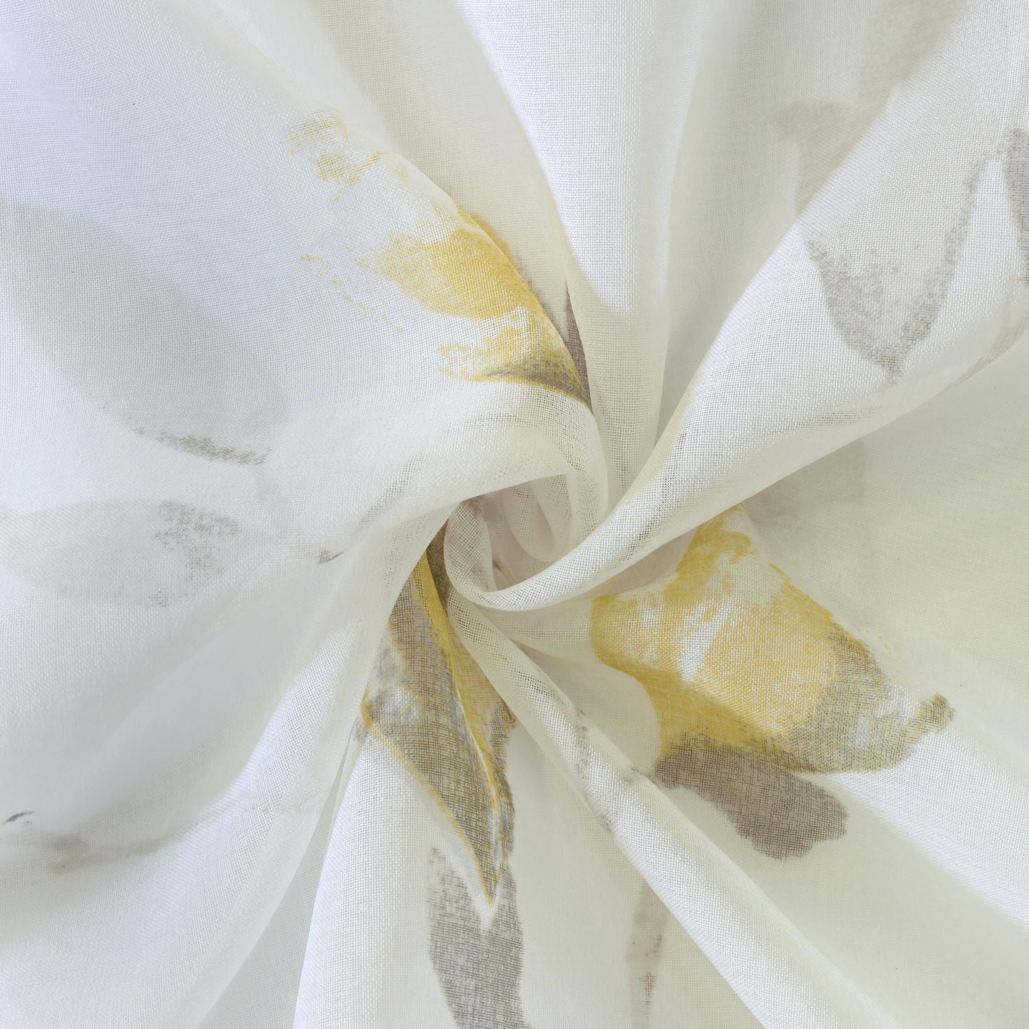 Loft Living Synergy, panneau de rideau à oeillets faux lin diaphane imprimé floral 52" x 63