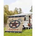 thumbnail image 4 of 4th of July RV Awning Sun Shade Screen 9'X7' God Bless America Mesh Sunscreen Patriotic Stars Vintage Awning Shade Screen with Zipper UV Blocker Completed Kits Outdoor Canopy for RV Motorhome Camper, 4 of 7