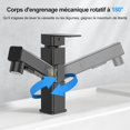 thumbnail image 5 of Grifo para lavabo de baño negro mate, rociador giratorio desplegable para un uso flexible, modos de rociado multifunción para una limpieza personalizada, fácil de instalar para centros de un solo, 5 of 5