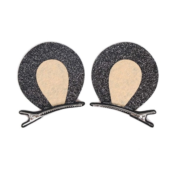 Pinza para el pelo con oreja de oso, pinzas para el pelo para niñas, horquilla, pinza para el pelo con oreja de oso negro BBG09 (negro)