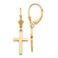 thumbnail image 1 of 14K Yellow Gold Cross Leverback Earrings, 1 of 2