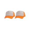 thumbnail image 1 of Top Headwear Men's Blank Rope Trucker Foam Mesh Plain White/Neon Orange, 1 of 2