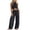 Dark Gray, variant on Two Piece Outfit Sets for Women Dressy Casual Plus Size Summer 2026 Solid-Color Sleeveless Top Pocket Elastic Waist Pants Outfit Sets