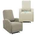 thumbnail image 4 of Housse de Fauteuil Inclinable Simple Imperméable en Forme de T Rayée Couleur Unie Beige, 4 of 6