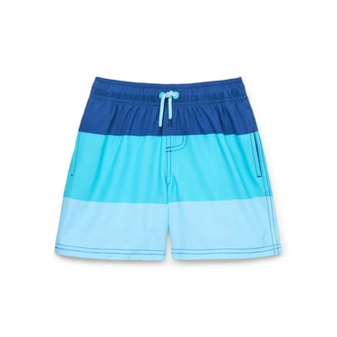 Wonder Nation Boys Quick Dry Stretch Swim Trunks with UPF 50 , Sizes 4-18 & Husky