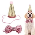 thumbnail image 4 of Chapeaux et Arcs d'Anniversaire de Chien, Réglable Mignon Réutilisable Amusant Animaux de Compagnie Fournitures pour les Chiens Fête d'Anniversaire pour Chat pour Chien Rose, 4 of 8