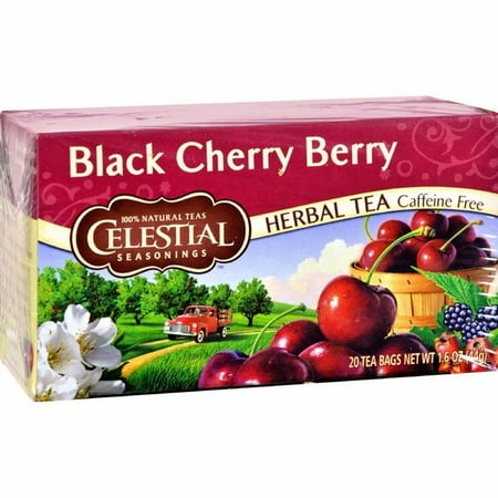 Black Cherry Berry Herb Tea - Celestial Seasonings Herbal Tea - Black Cherry Berry - Caffeine Free - 20 Bags