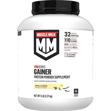 Pack of 2 - Muscle Milk Gainer Protein Powder, Vanilla Creme, 32G Protein, 5 Pound
