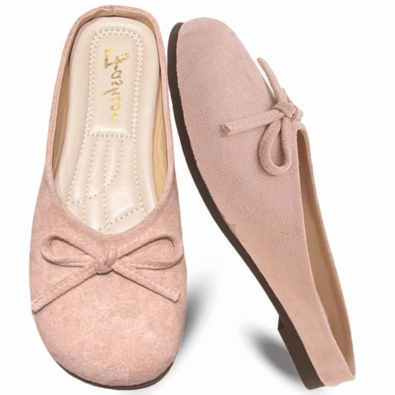 CHICVOY Womens Slip On Mules Closed Toe Comfortable Slippers for Women Casual Ballet Flats Style Wide Width Womens Flats Easy On Off Shoes for Home Commute Office