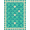 Teal Green Cream, Pattern 1, variant on Design&I 8'x10' Washable Area Rug Beach Nautical Ocean Tropical With Seashell Border Sea Turtle Refined Structured for King Size Bedroom, Under Bed, Sleek Flatweave Pet Friendly