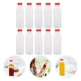 thumbnail image 2 of FUEENIRVA Set of 10 Transparent Reusable Plastic Drinking Bottles for Juice, and, 2 of 7