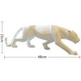 thumbnail image 3 of Escultura de pantera, adorno geométrico, estatua de leopardo de resina, decoración de vida salvaje, artesanía, regalo para el hogar y la oficina (oro), 3 of 4