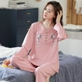 thumbnail image 2 of REDHOTYPE Nouveau Mode Imprimé Floral Femmes Pyjama Bouton Design Manches Longues Coton Pyjama Ensemble Grande Taille, 2 of 3