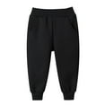 thumbnail image 2 of Huanglei Boys Thermal Fleece Pants Winter Warm Solid Color Joggers Casual Sports Trousers For Kids Toddler Youth Comfortable, 2 of 4