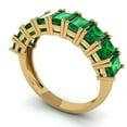 thumbnail image 2 of 2.61 ct Brilliant Emerald Cut Simulated Emerald 18K Yellow Gold Eternity Band SZ 9, 2 of 6