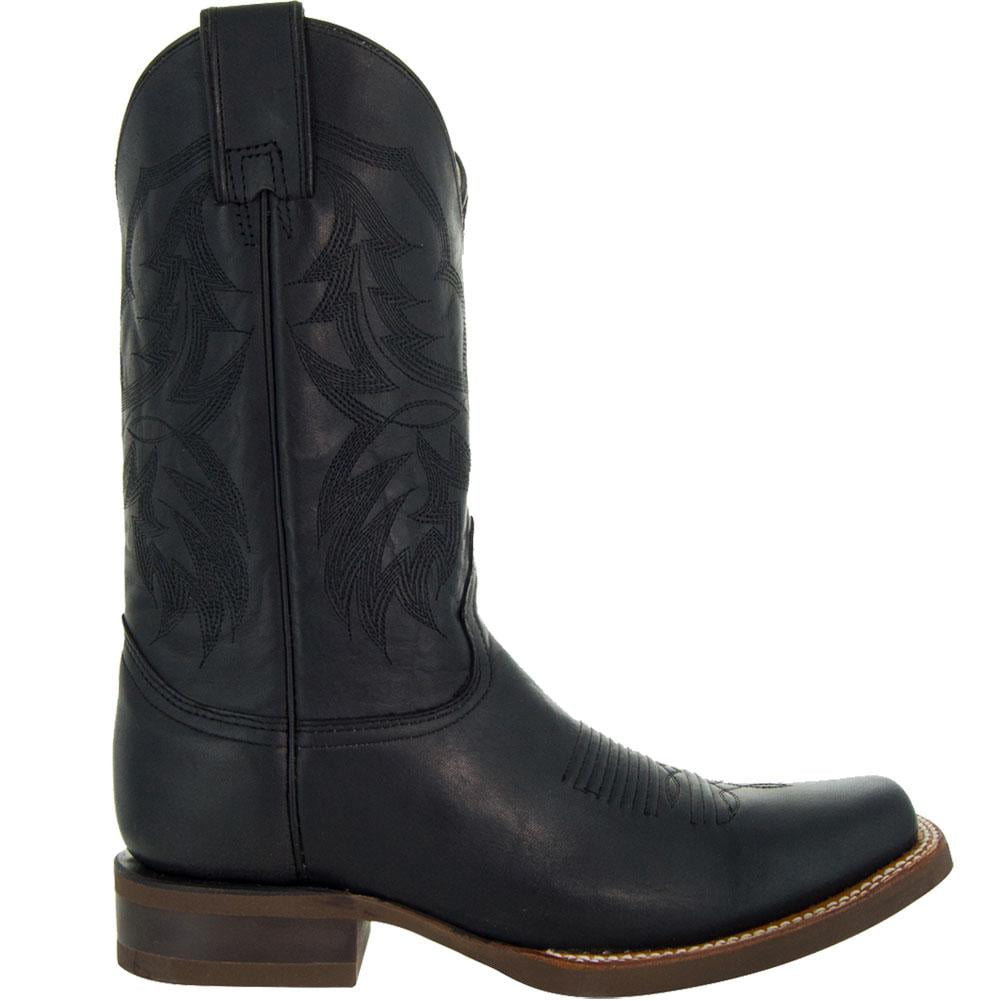 Soto Boots Mens Distressed Leather Broad Square Toe Cowboy Boots H4013