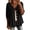 Black, variant on Cotton Linen Cardigans for Women Open Front Button Down 3/4 Sleeve Relaxed Fit Casual Tops
