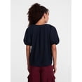 thumbnail image 4 of Scenario Women's Textured Top with Short Puff Sleeves, Sizes XS-XXXL, 4 of 6